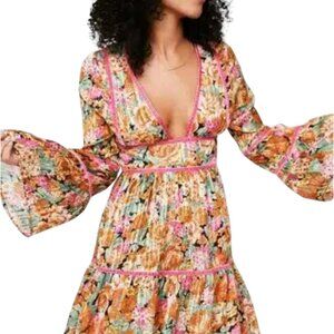 NASTY GAL BOHO PETAL MINI DRESS FLORAL ROMANTIC WHIMSIGOTH BLOOMCORE COQUETTE 4